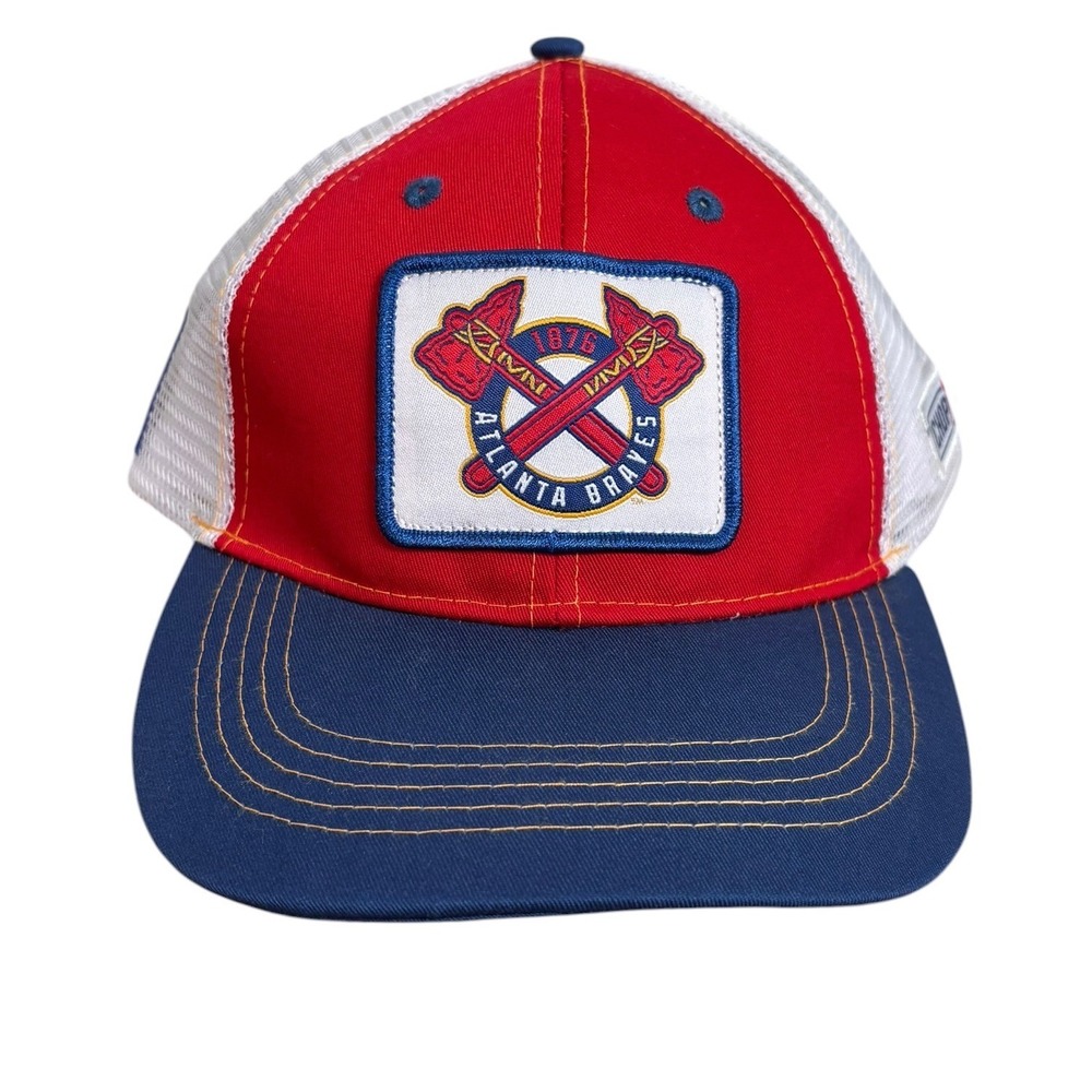 Atlanta Braves Chase Elliott NAPA Trucker Hat Red White Blue Snapback Cap